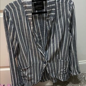 Sanctuary Gray and White Striped Blazer